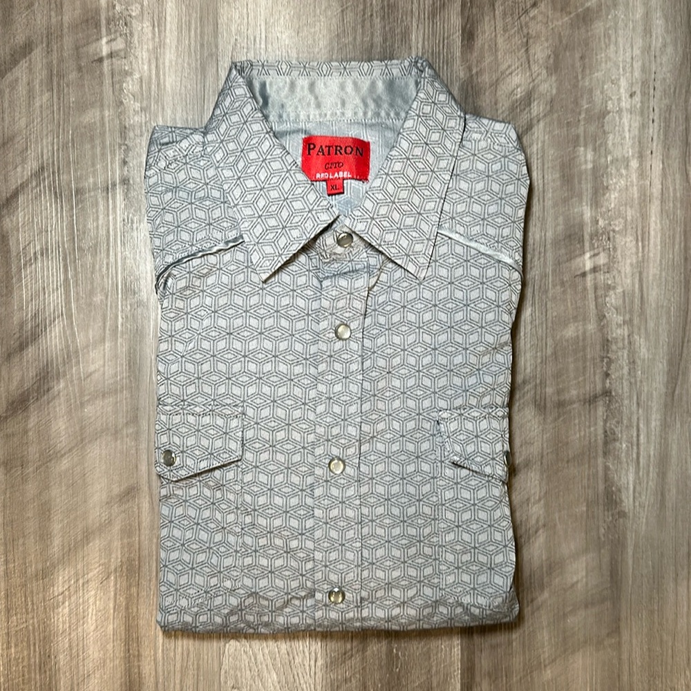 Patron Cito Red Label Western Long Sleeve Pearl Snap Button - XL